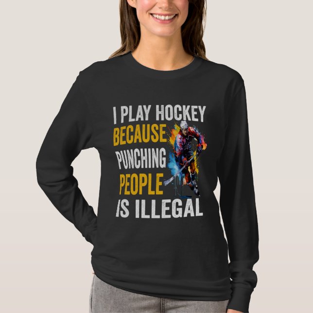 Jag spelar Fält Hockey och spelar ut underlig Ice  T Shirt (Framsida)
