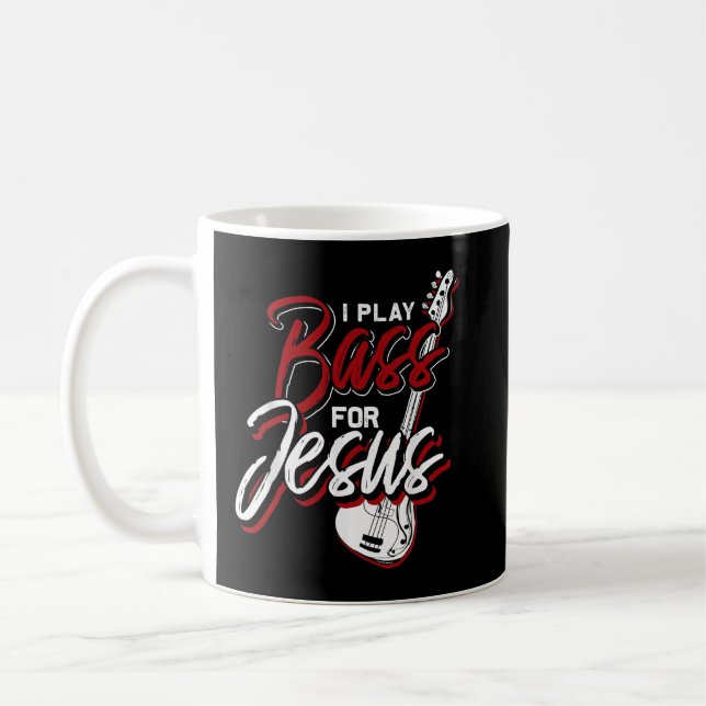 Jag spelar för Jesus Bass Guitar Kaffemugg (Vänster)