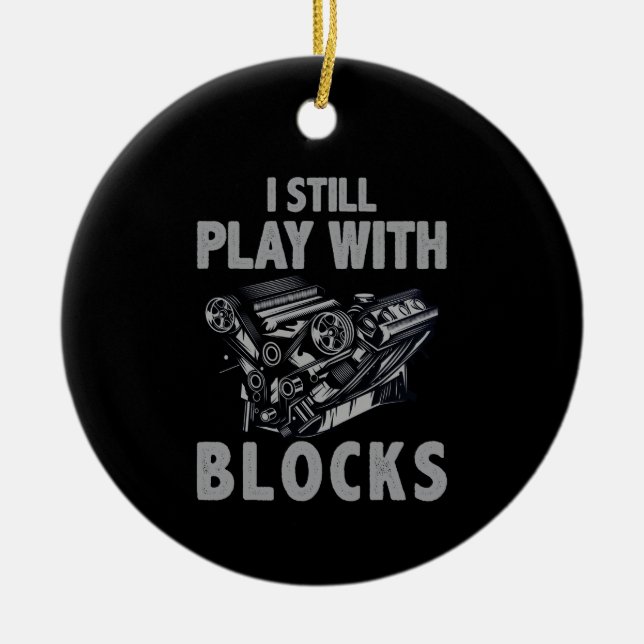 Jag spelar fortfarande med Tävlan Block Julgransprydnad Keramik (Framsidan)