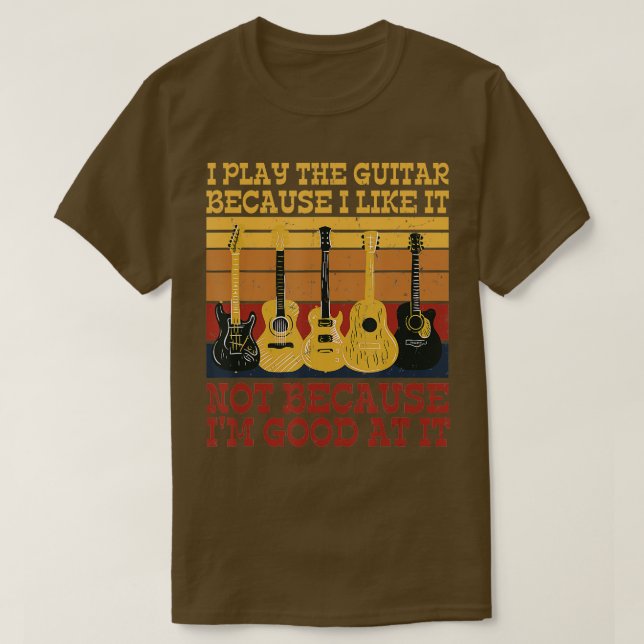 Jag spelar gitarren, jag gillar det inte för att j t shirt (Design framsida)