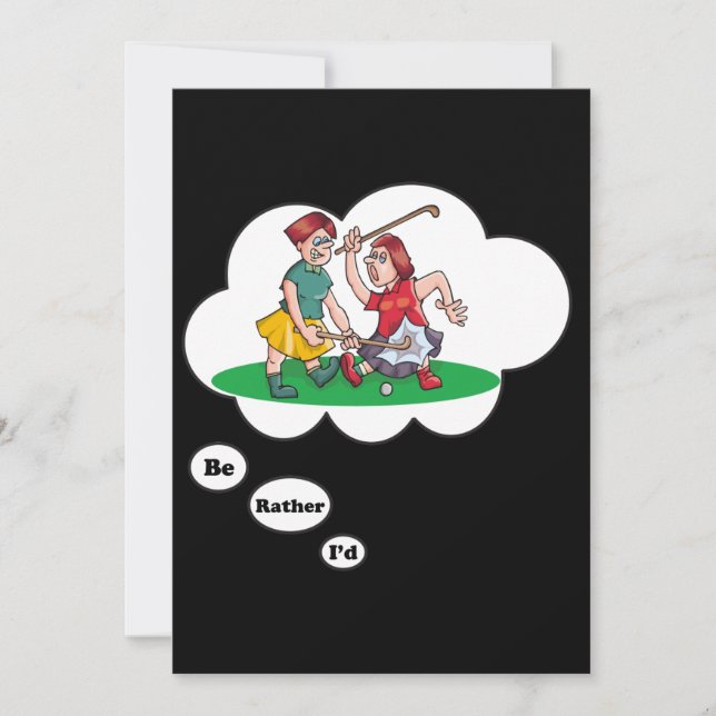 Jag spelar hellre Fält Hockey 3 Inbjudningar (Framsida)