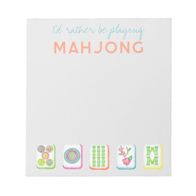 Jag spelar hellre Mahjong Anteckningsblock (Framsida)