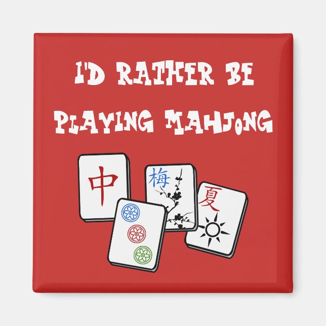Jag spelar hellre Mahjong Magnet (Framsidan)