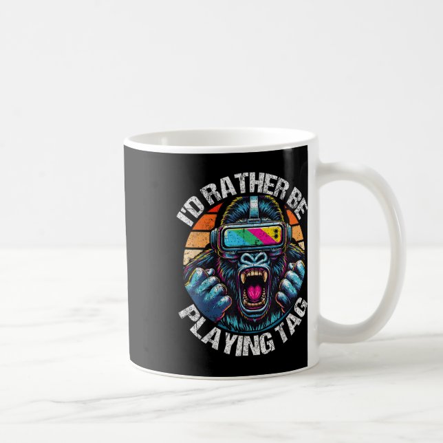 Jag spelar hellre Märkre Gorilla Monke Märkre Gori Kaffemugg (Höger)