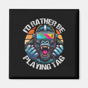 Jag spelar hellre Märkre Gorilla Monke Märkre Gori Magnet