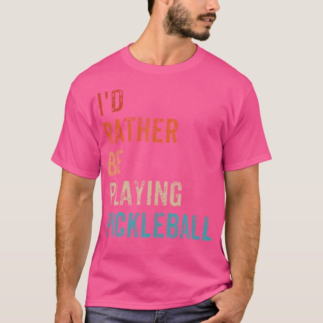 Jag spelar hellre Pickleball Addict Pickleball T Shirt (Framsida)