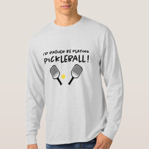 Jag spelar hellre pickleball anpassat namn grått t shirt