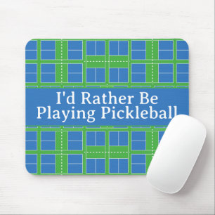 Jag spelar hellre Pickleball Cours Blue Grönt Musmatta