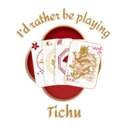Jag spelar hellre upp Tichu Text Dragon Card-spel T Shirt