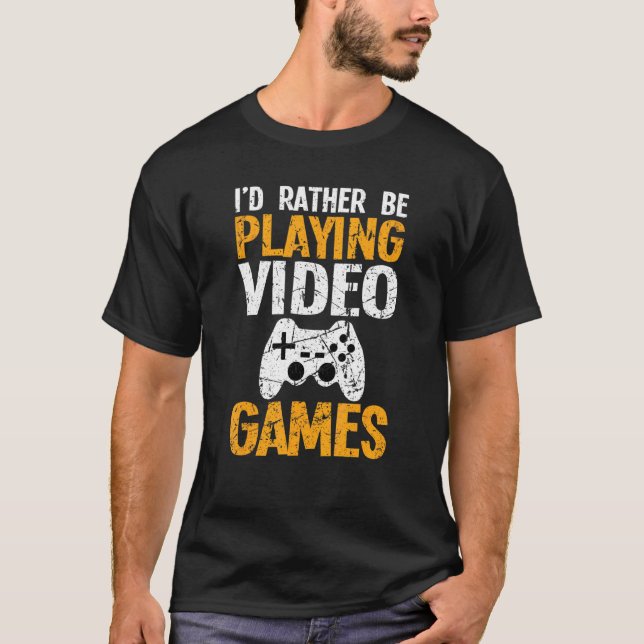 Jag spelar hellre videospel t shirt (Framsida)