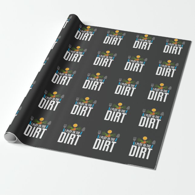 Jag spelar i den  trädgårdsgåvan. presentpapper (Utrullad)
