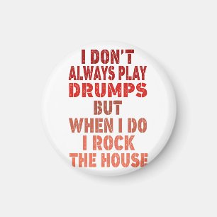Jag spelar inte alltid trummor rolig retro solnedg magnet