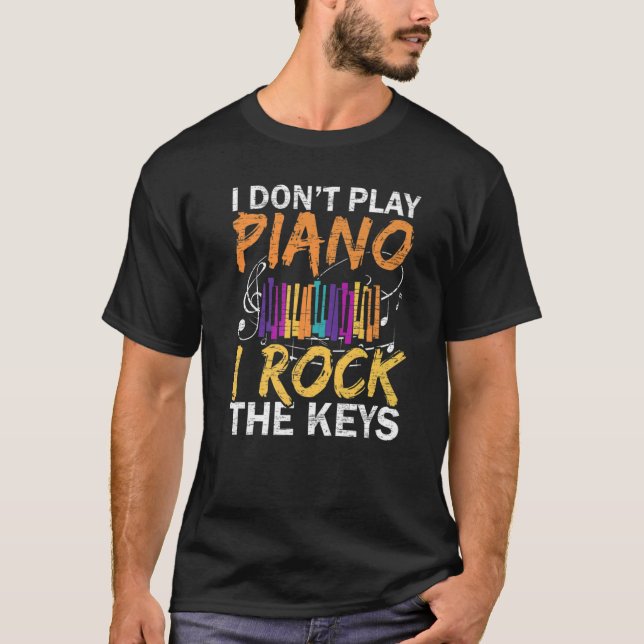 Jag spelar inte Piano i Sten, Nycklar Musician Pia T Shirt (Framsida)