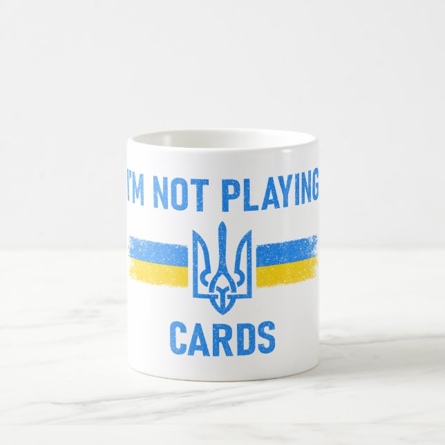 Jag spelar inte upp kort - Zelensky Ord 2025 Kaffemugg (Center)