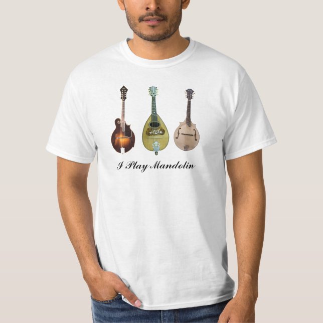 JAG SPELAR MANDOLIN-T-SHIRT TRÖJA (Framsida)