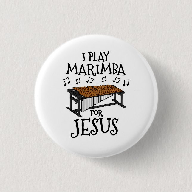 Jag spelar Marimba för Jesus, kristen kristen. Knapp (Framsida)