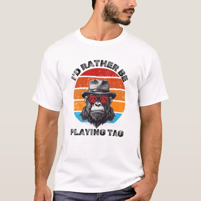 Jag spelar Märkre med en Gorilla Märkre Shirt T Shirt (Framsida)