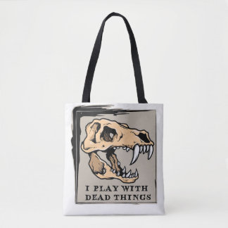 "Jag spelar med död Sak" Paleontology Tote Bag Tygkasse