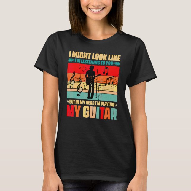 Jag spelar min gitarrmusik kläder t shirt (Framsida)