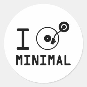 Jag spelar Minimal MNL / I kärlek Minimal MNL / DJ Runt Klistermärke