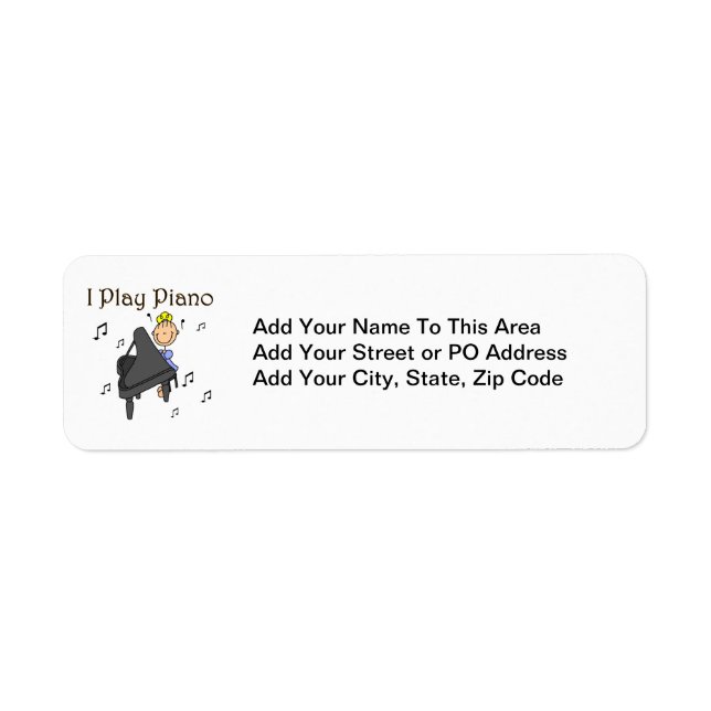 Jag spelar Piano T-shirts och presenter Returadress Etikett (Framsidan)