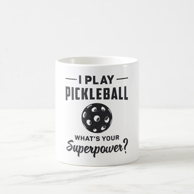 Jag spelar Pickleball, vad är din supermakts Boll  Kaffemugg (Center)