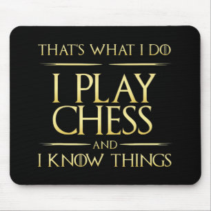 Jag spelar schack och jag känner sak schackspelar musmatta