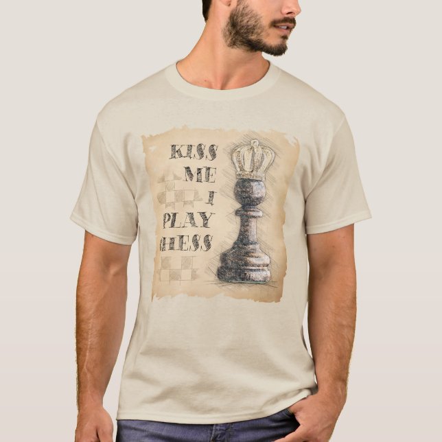 Jag spelar schack. Pawn Kung. Funny Gift T Shirt (Framsida)