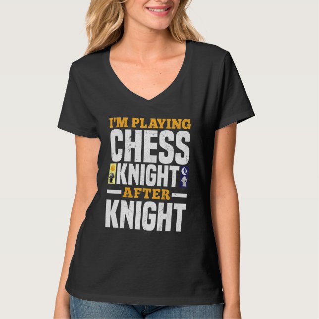 Jag spelar schess Knight efter Knight T Shirt (Framsida)