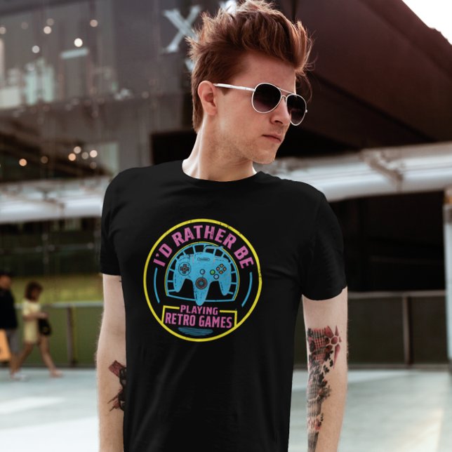 Jag spelar snarare Retro Games - konsol T Shirt (Skapare uppladdad)