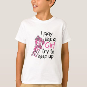 Jag spelar som en flickishockey t shirt