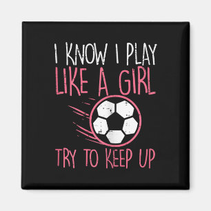 Jag spelar som flickfotbollsspelarens flickspelare magnet