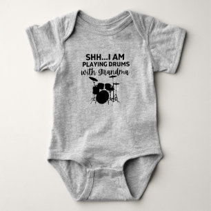 Jag spelar trummor med Grandma Funny Drummer T Shirt