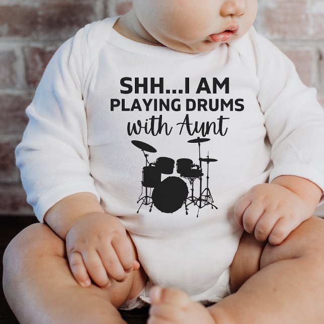 Jag spelar trummor med Moster Funny Drummer Gift T Shirt (Skapare uppladdad)