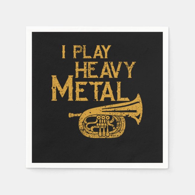 Jag spelar tungt Metall Tuba Musical Horn Gift Pappersservett (Framsidan)