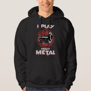 Jag spelar tungt Metall Tuba Sousaphone Marching B Hoodie