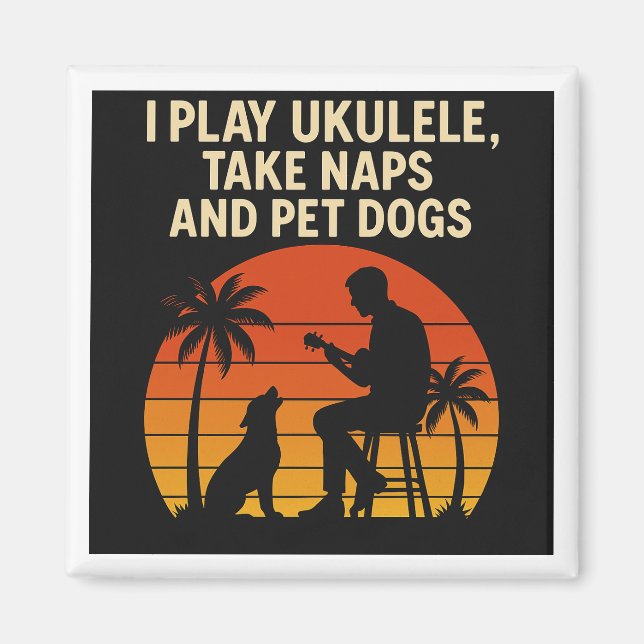 Jag spelar ukulele - magnet (Framsidan)