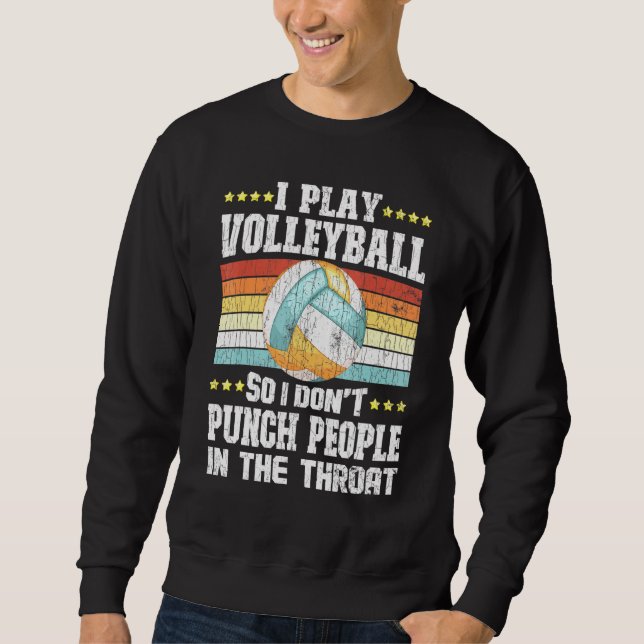 Jag spelar volleyball-grafik för spelarcoach lång ärmad tröja (Framsida)