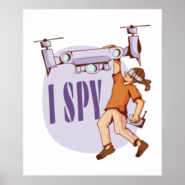 Jag spionerar på drönarpiloter och drönarbarn poster (Framsidan)