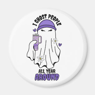Jag spökfolk hela året runt om Lila i Funny Ghost Magnet