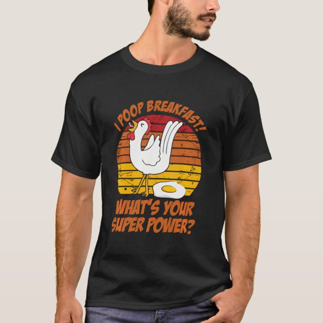 Jag spoop Breakfast What's Toppen Power Chicken L T Shirt (Framsida)