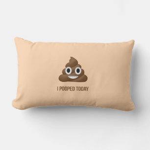 Jag spottade idag med att le Poo Emoticon Lumbarkudde
