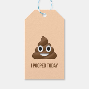 Jag spottade idag med att le Poo Emoticon Presentetikett