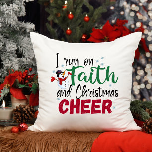 Jag Springa på Faith och julfejens inspiration Kudde