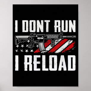Jag springer inte jag laddar om amerikansk flagga poster
