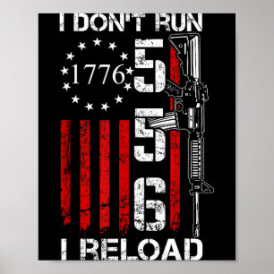 Jag springer inte jag laddar om - USA Vapen Flagga Poster