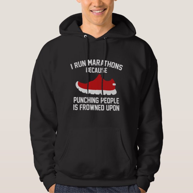 Jag springer maraton hoodie (Framsida)