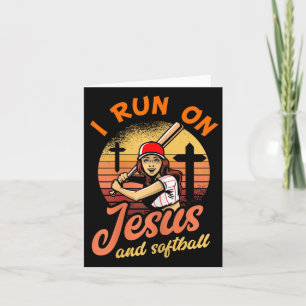 Jag springer på Jesus och Softball Kristet spelarp Kort