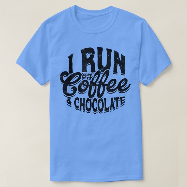Jag springer på kaffe & choklad  Mysig vinter Xmas T Shirt (Design framsida)