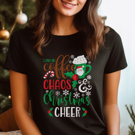 Jag springer på kaffe kaos och julstämning tee shirt
